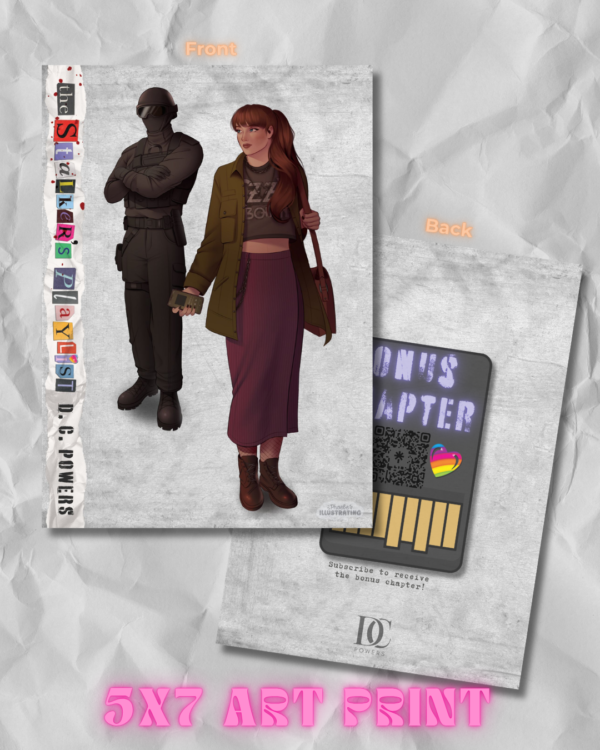 5x7 colored art print from "The Stalker's Playlist"