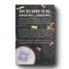 Back of the book of "The Stalker's Playlist" With blurb, QR code, and candies.